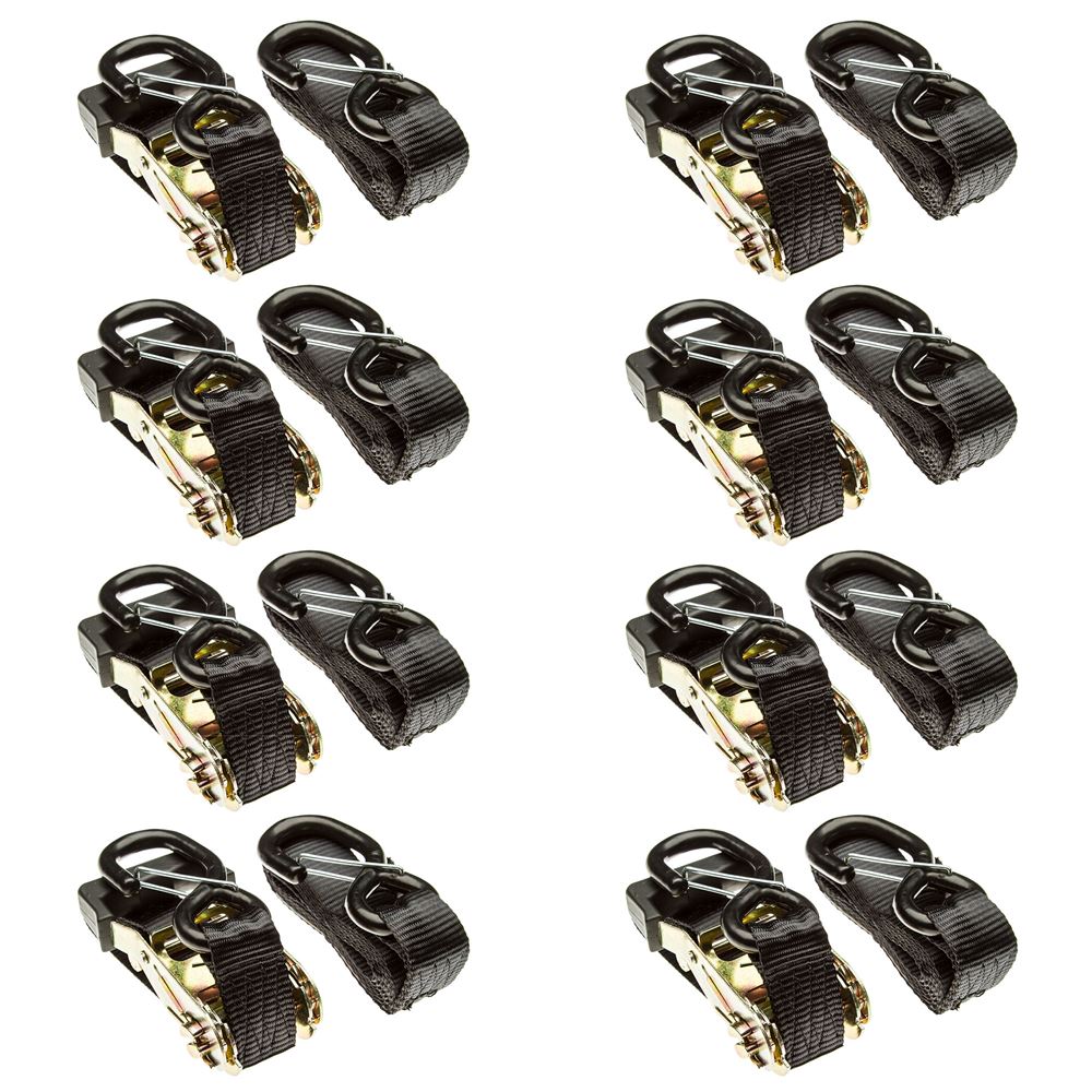 8 Pack Ratchet Strap with S-Hooks Z6149