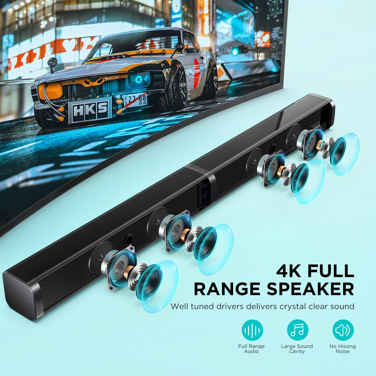 2.1 Slim Sound Bar with Subwoofer K244