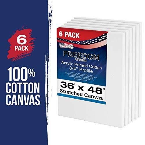 36 x 48 inch Stretched Canvas 12-Ounce Primed 3-Pack White Blank Heavy-Weight Gesso U245