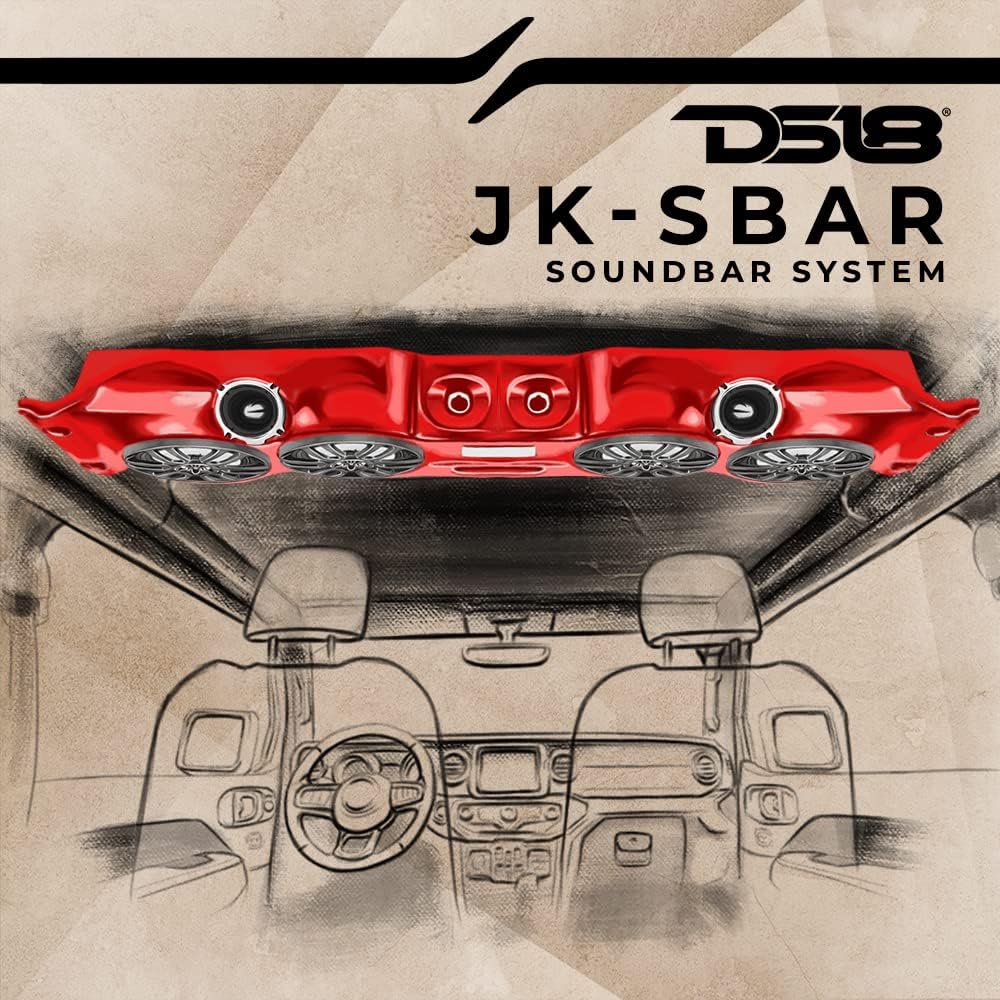 Black Overhead Soundbar for Jeep Wrangler J605