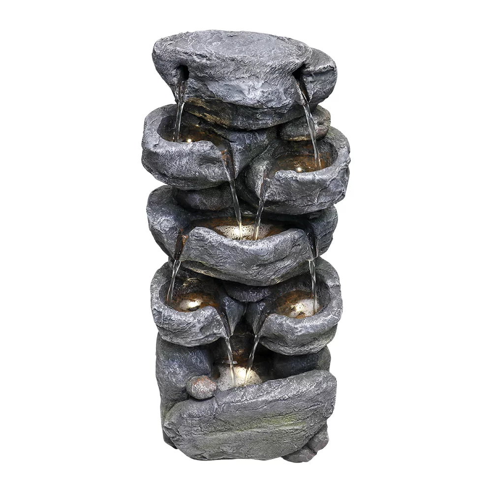 Stacked Rock Fountain with LED Lights W103837