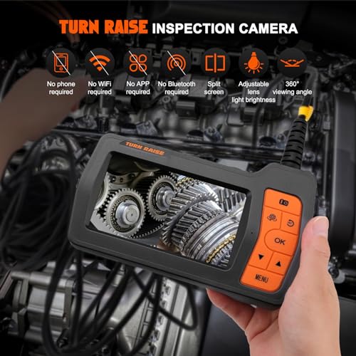 Sewer Inspection Camera, 50FT Semi-Rigid Cable, 5" IPS Screen, IP67, 32G Storage Card, Carrying Case X4635