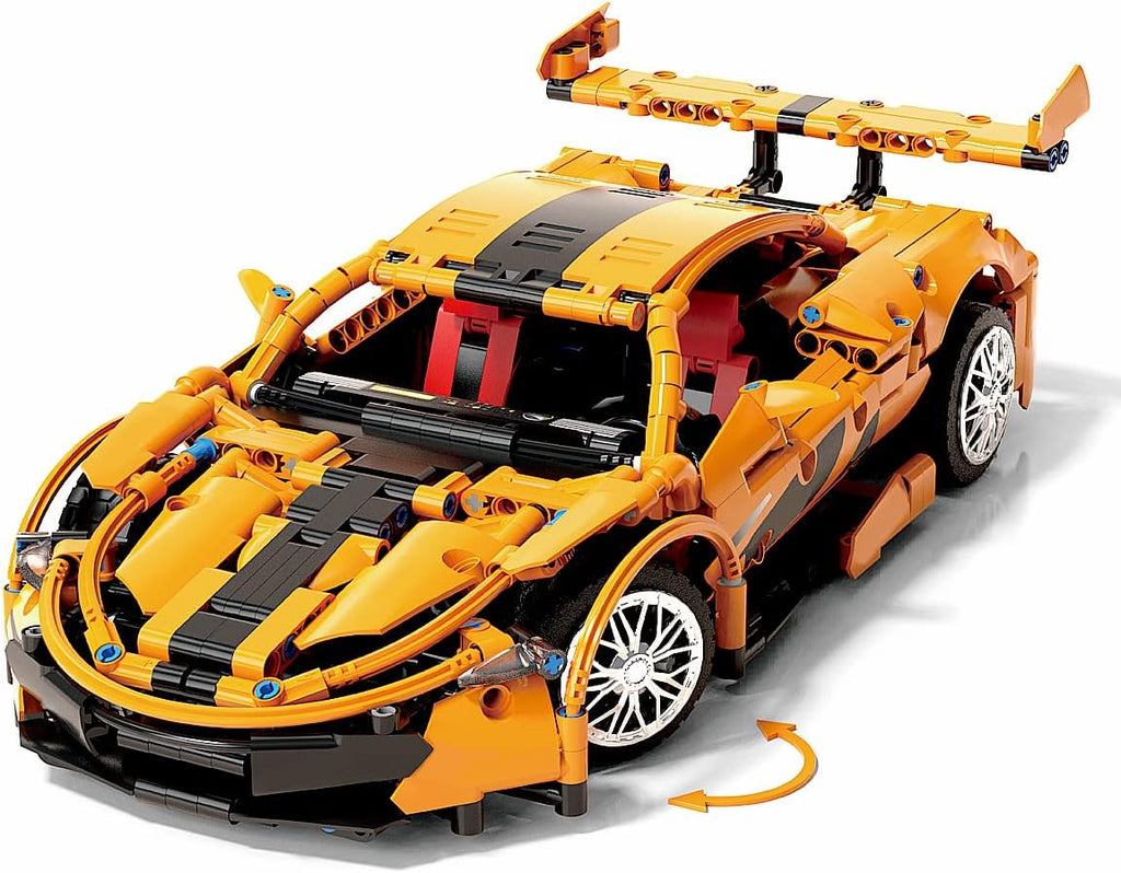 Orange Sports Car MOC Building Blocks Kit, 1258 Pcs Z15898