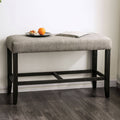 Rustic Linen Fabric Counter Height Bench Light Grey N763