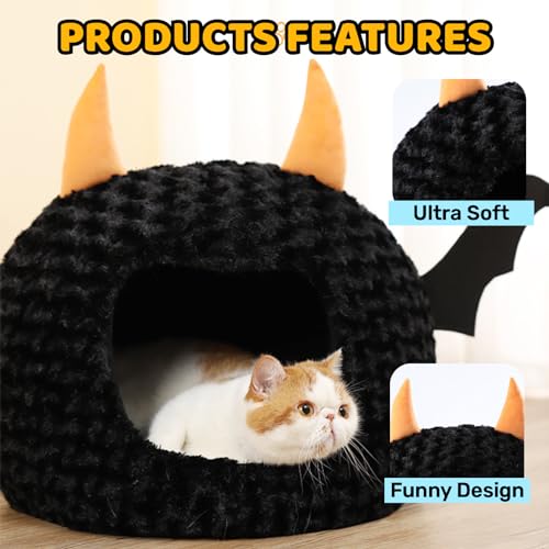 Halloween Cat Bed Warm Plush Removable Cushion H8072