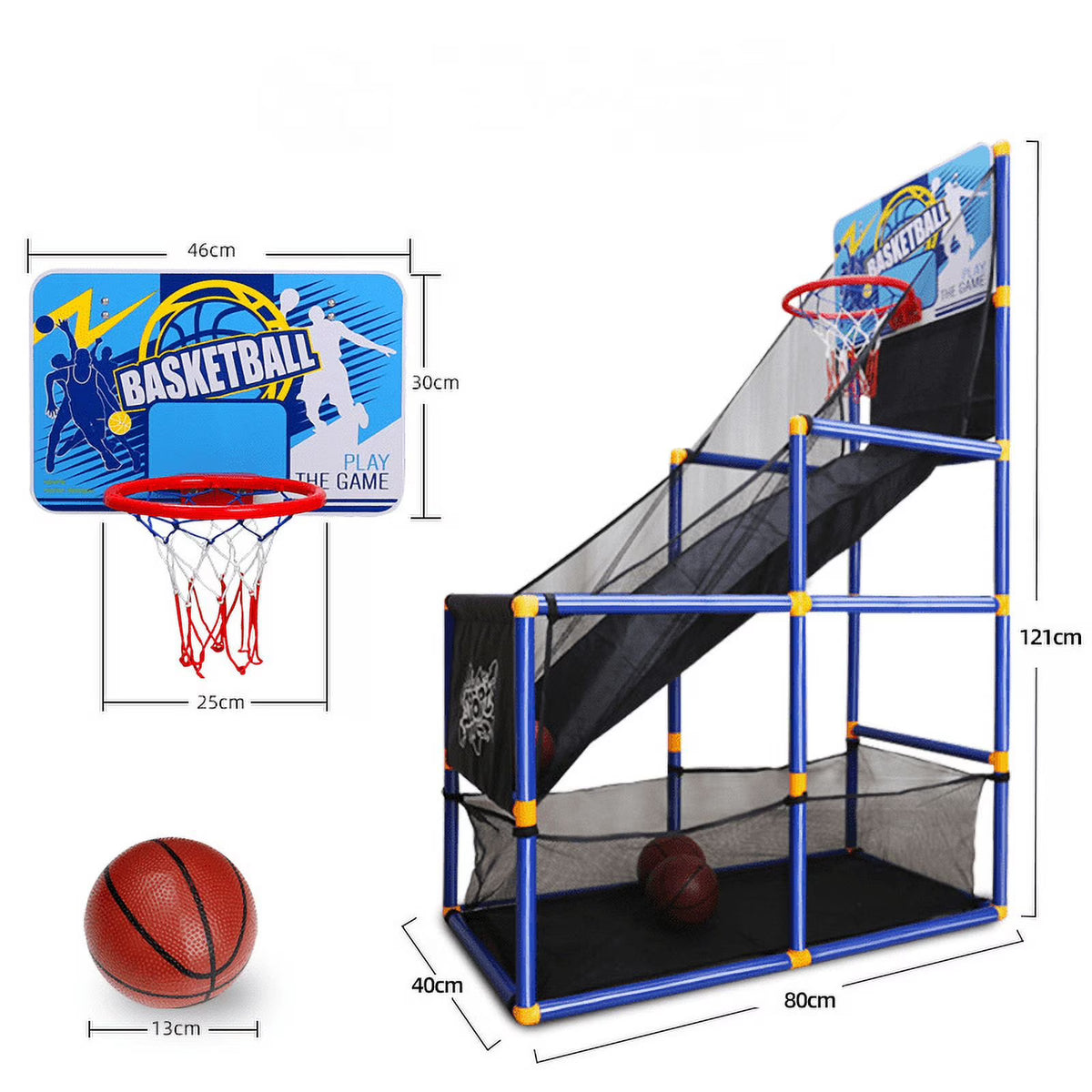 Kids Arcade Basketball Game Set with 4 Balls and Hoop V614729