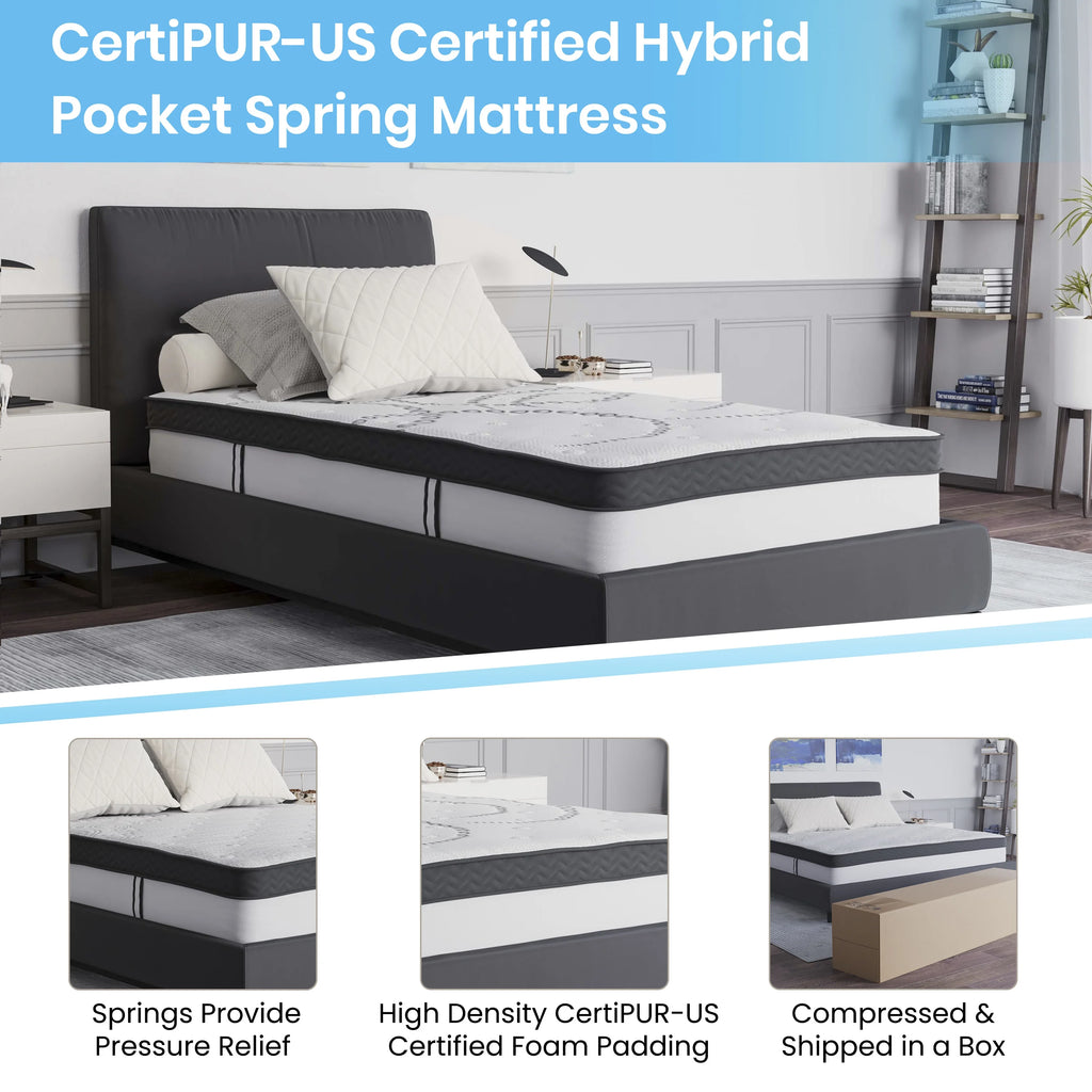 10" Hybrid Pocket Spring Memory Foam Mattress, Twin Y9201
