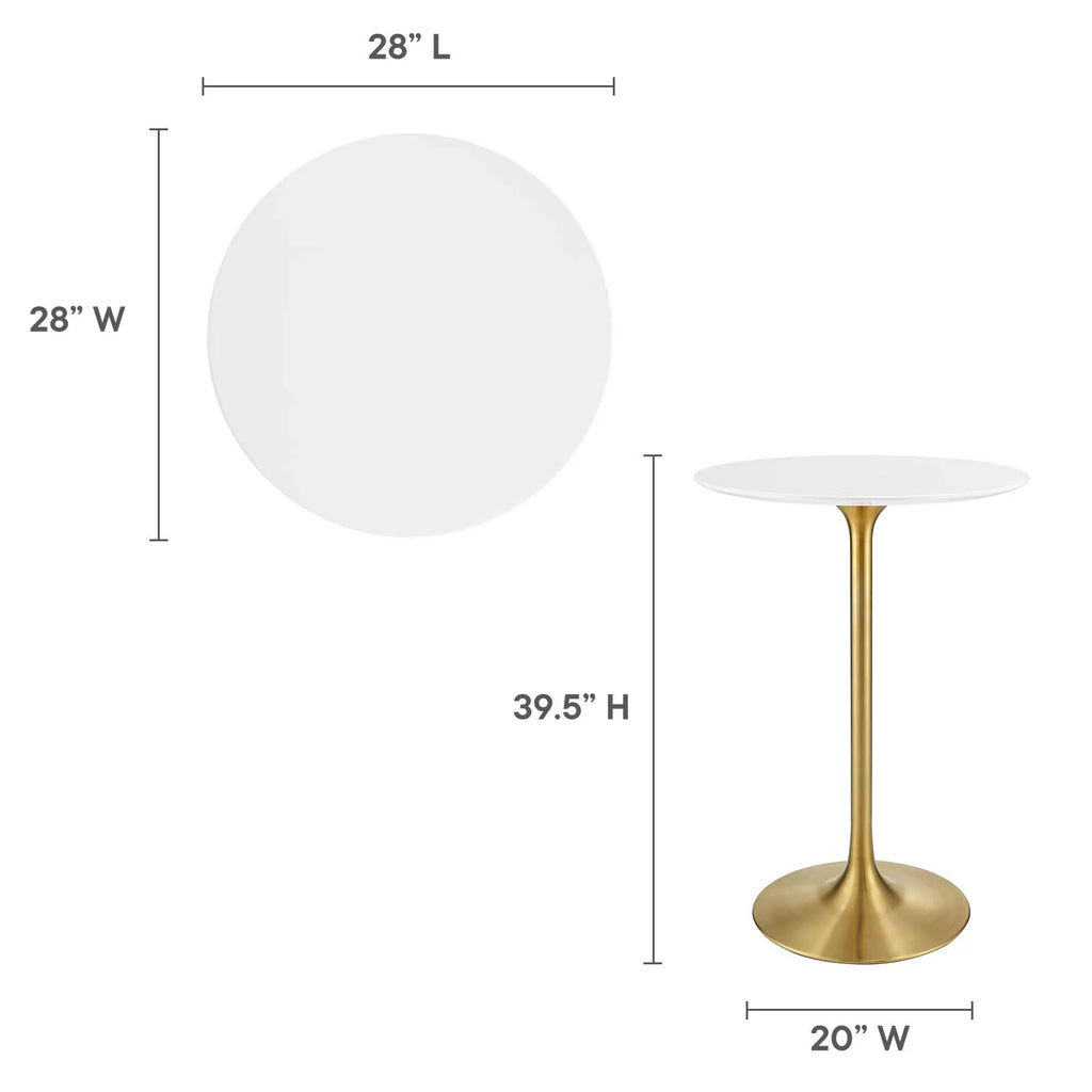 28" Round Wood Top Bar Table B540