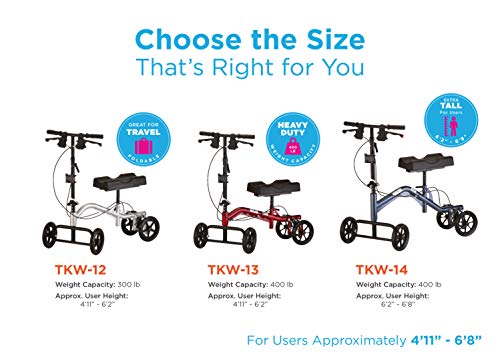 Red Heavy Duty Knee Scooter, 400 lb Weight Capacity V897