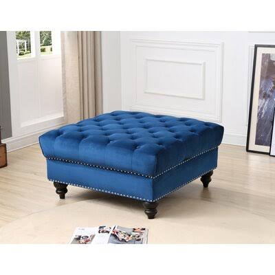 Navy Blue Tufted Ottoman Z6632