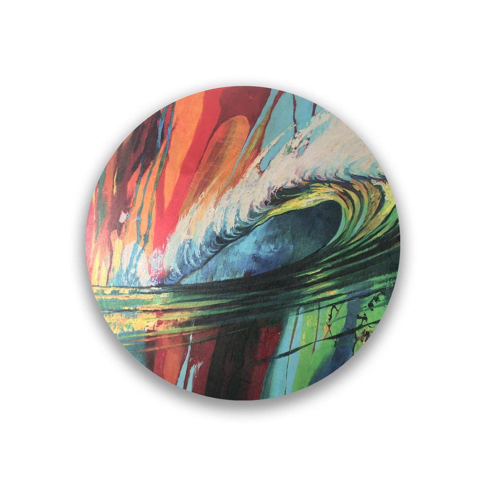 23x23 in. Multicolor Round Print on Wood K457643