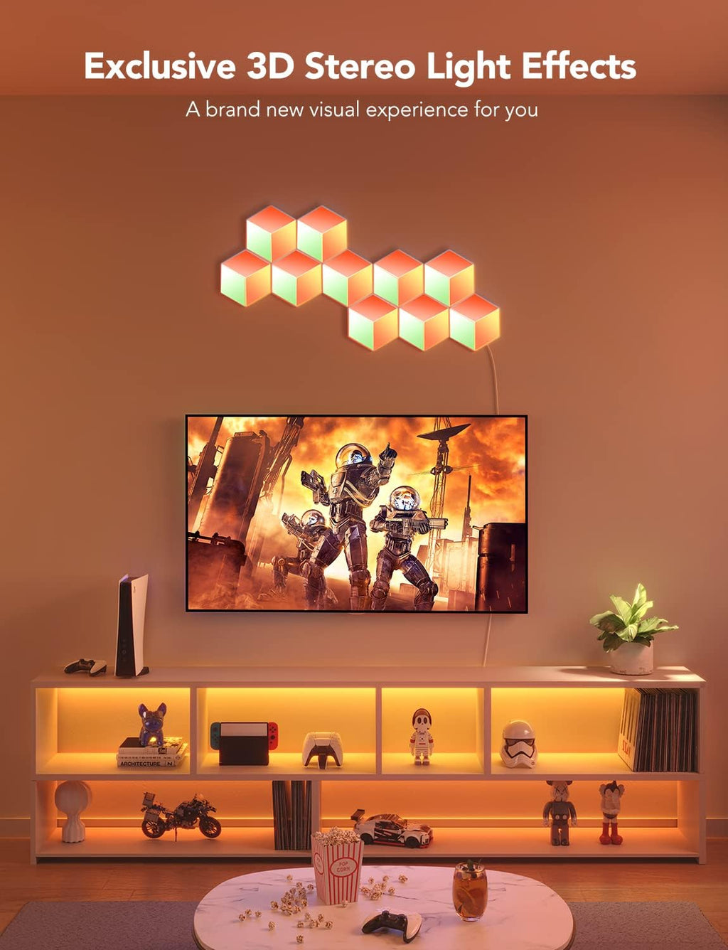 RGBIC 3D Hexagon Wall Lights, 10 Pack U573