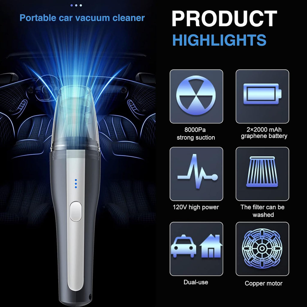 Handheld Vacuum Car Cleaner Cordless 4500pa 2000mAh Pack of 2 G17658