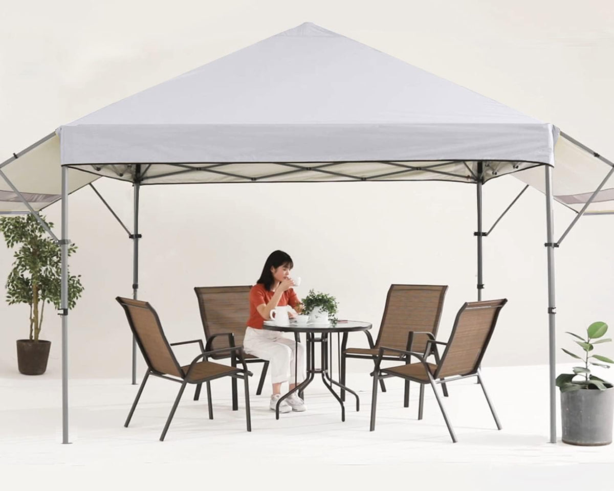 10x10 Pop-up Canopy Tent with Double Awnings Dark Gray Z689