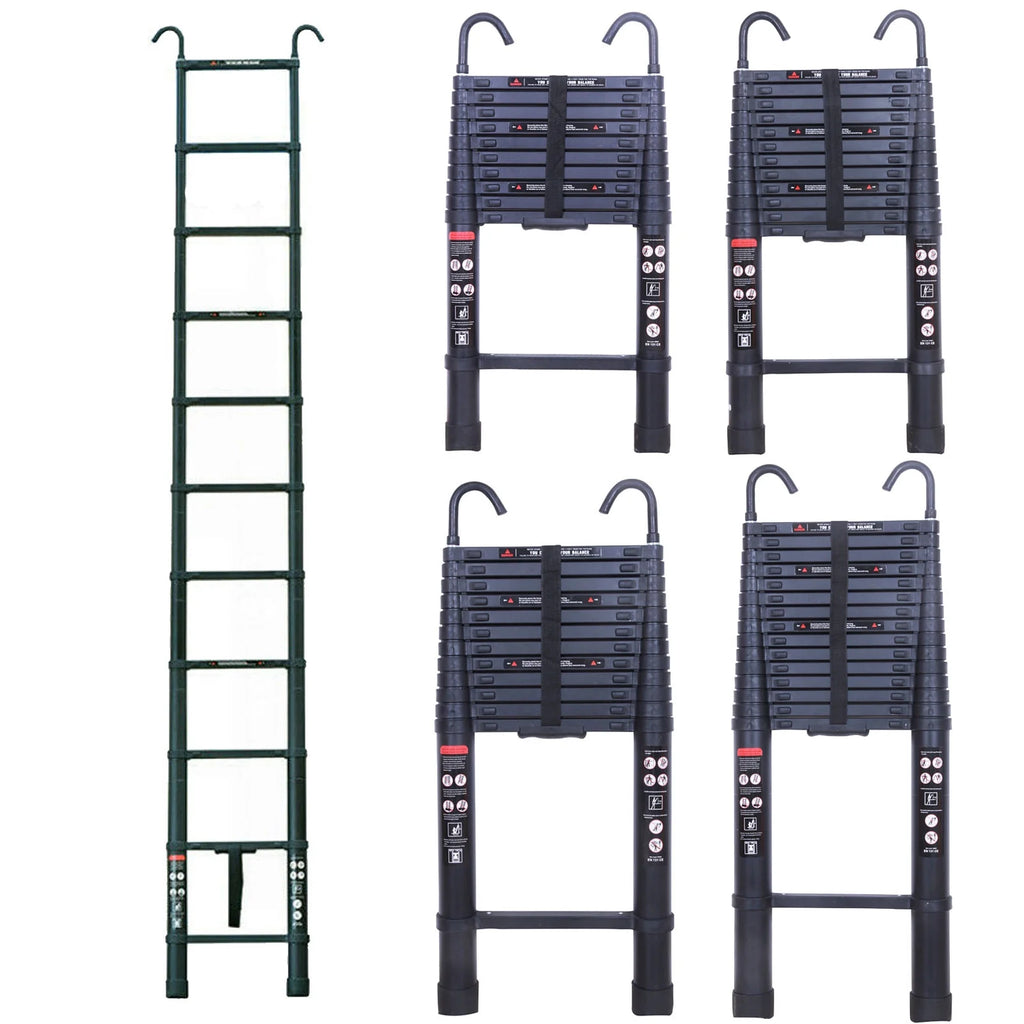 10.5ft Aluminum Extension Ladder with Anti-Slip Rubber Feet P902