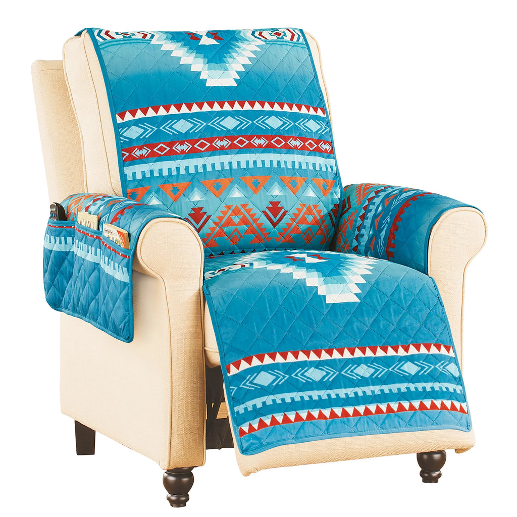 Quilted Turquoise Southwest Furniture Cover C4593
