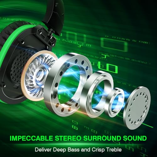 Wireless Gaming Headset with Noise Canceling Microphone, 50H Battery A7241