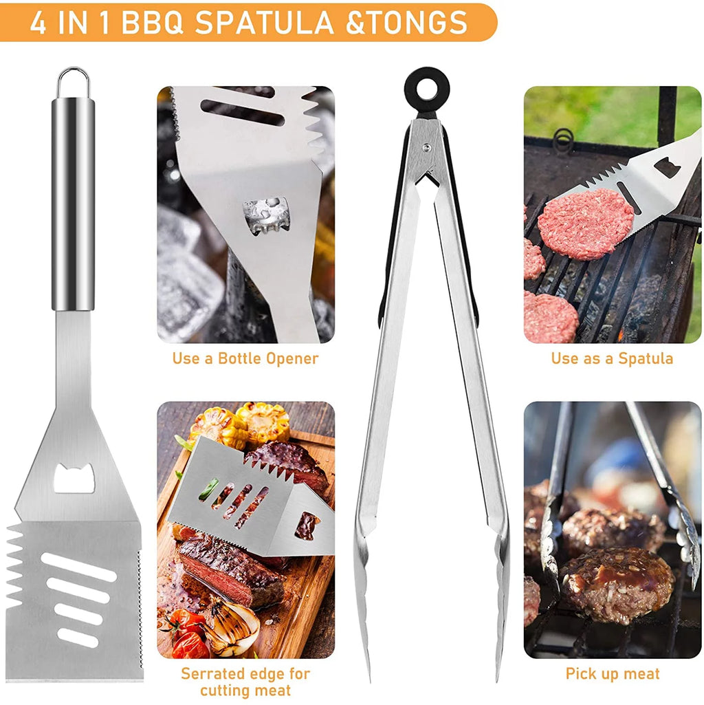41Pcs Stainless Steel BBQ Grill Tool Set with Storage Bag N146975