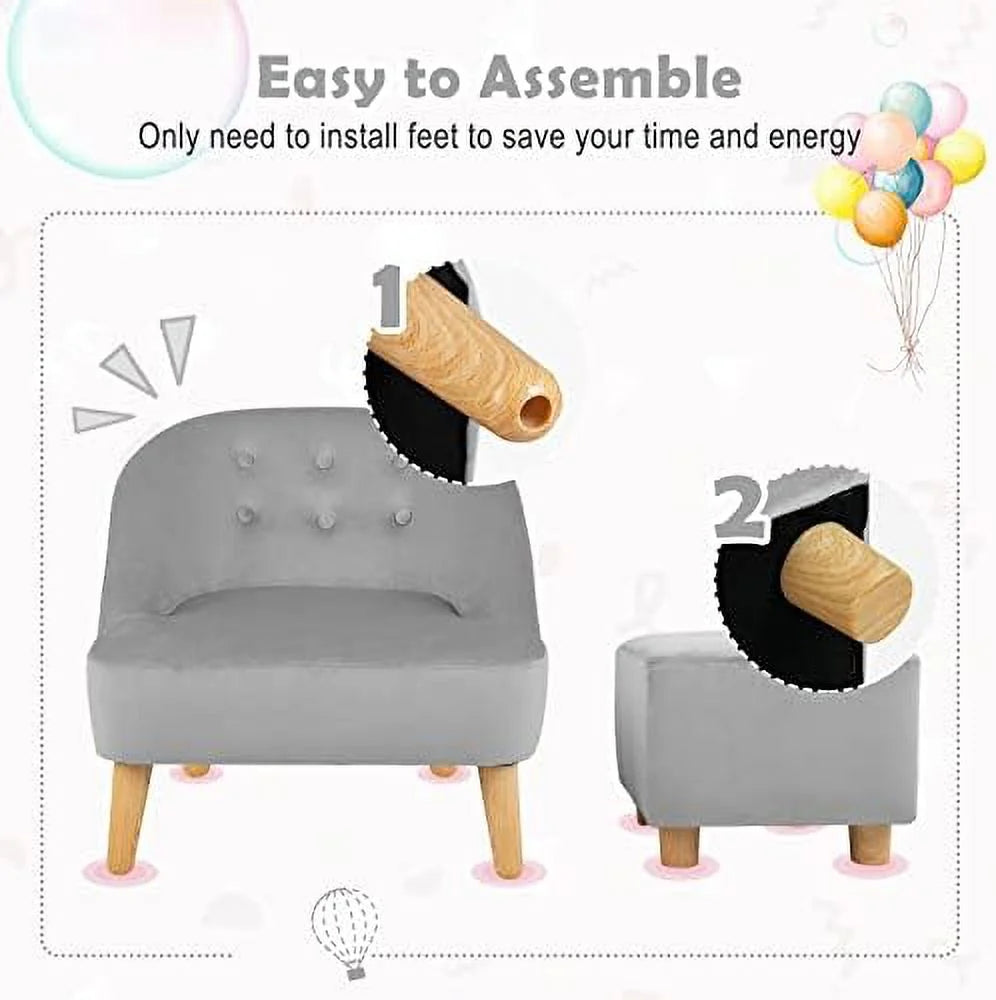 Velvet Sofa with Ottoman E8686