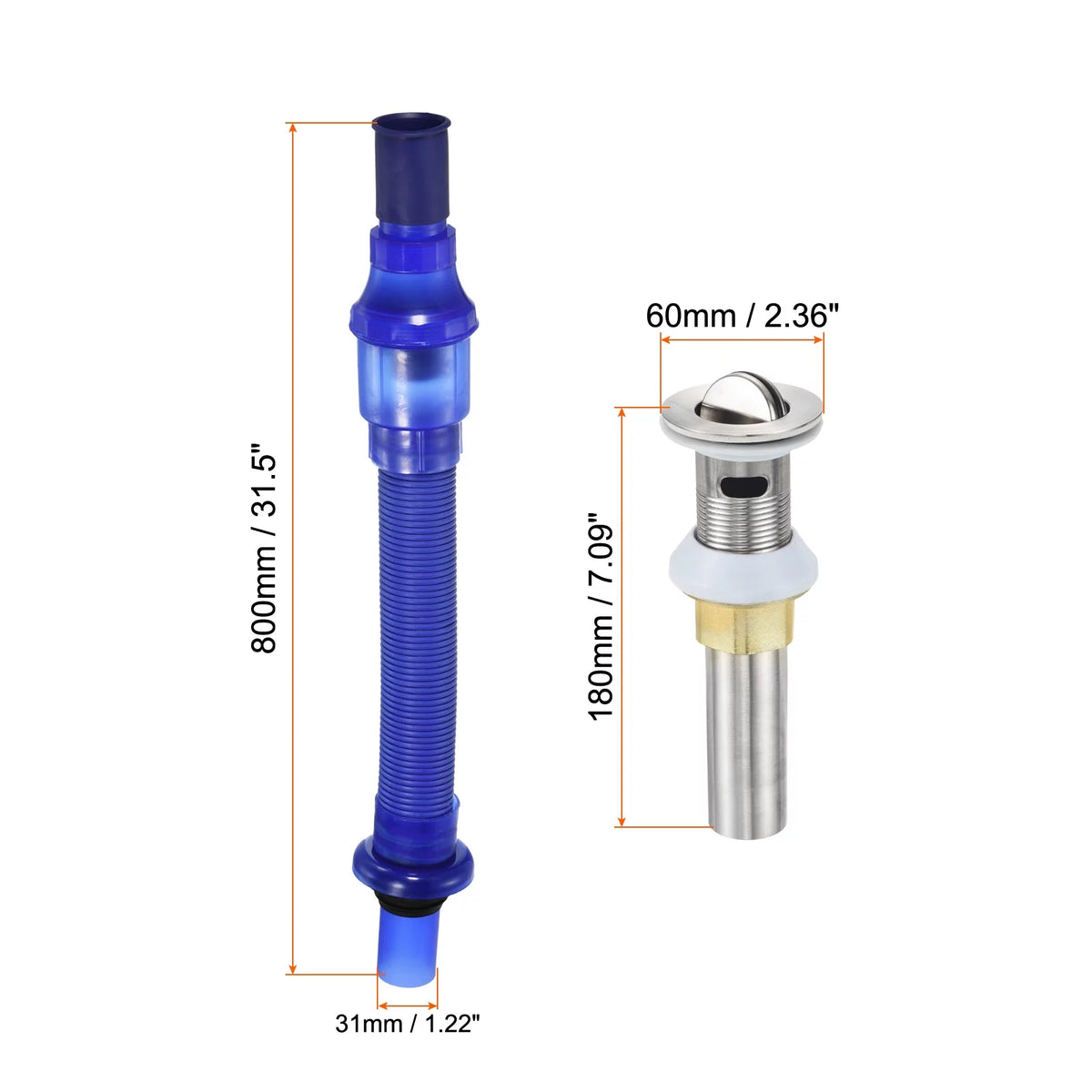 Silver Drain Stopper Sink Strainer with Pipe E7797