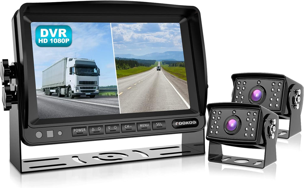 1080P Wired Backup Camera System with 7-inch HD Dual Split Screen Monitor J665295