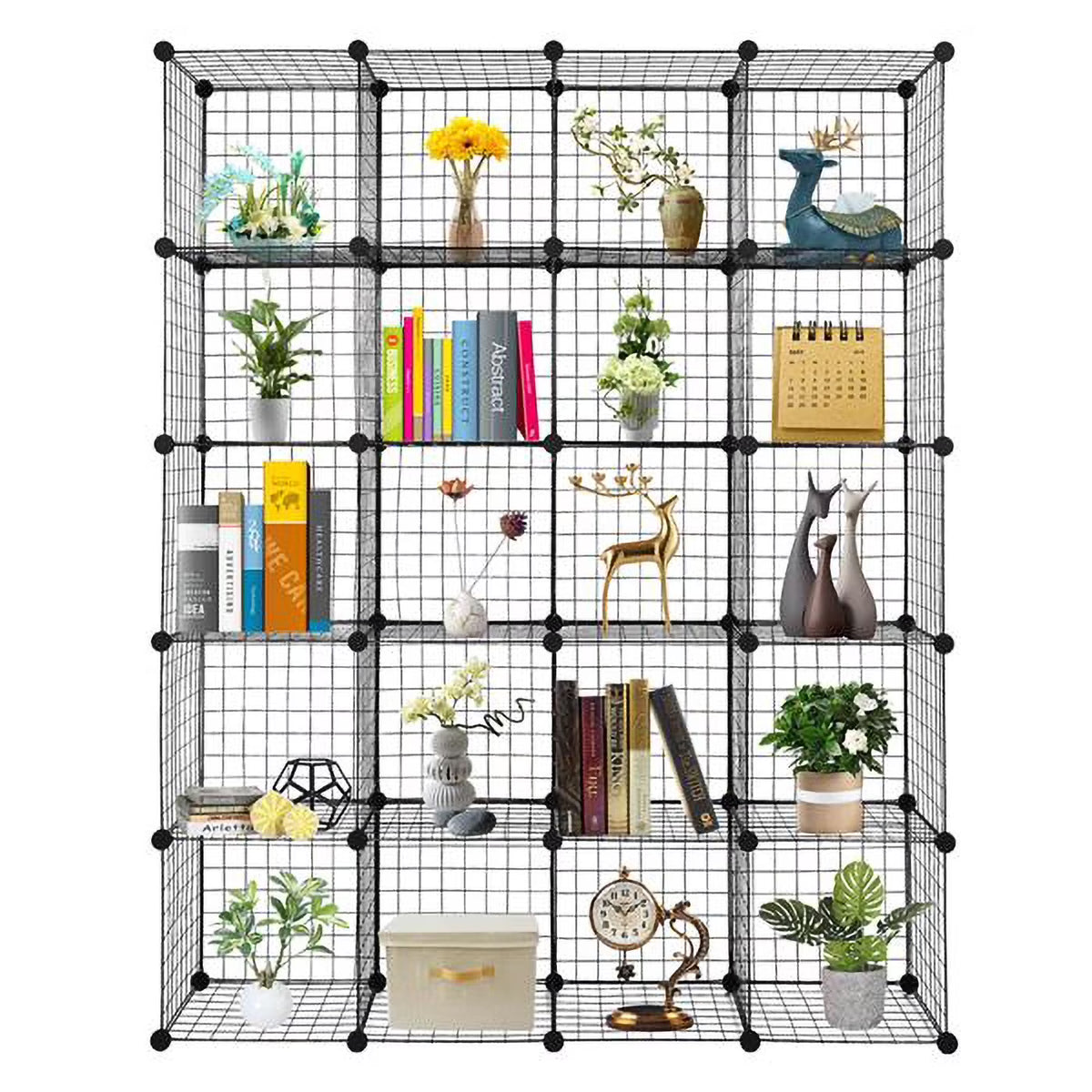 20-Cube Metal Grid Storage Shelves Organizer W860