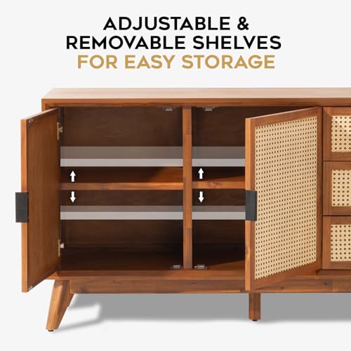 Solid Wood Sideboard with 2 Doors and 3 Drawers B1736