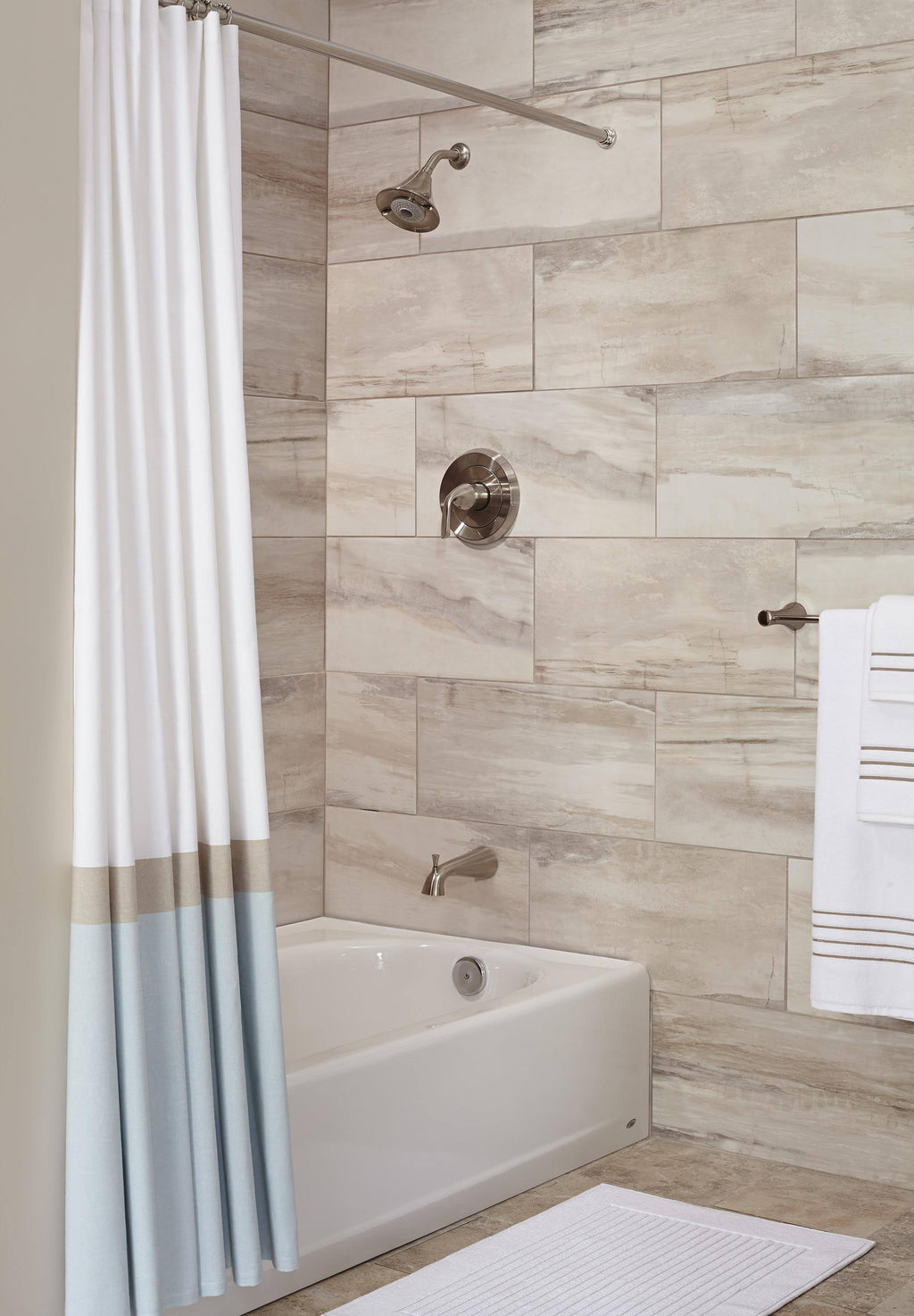 Satin Nickel Pressure Balance Bath/Shower Trim I777894