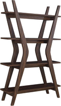4-Tier Bookcase Dark Walnut Brown S3654