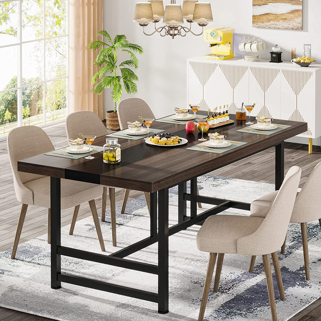70 Inch Dark Grey Wood Dining Table I46922