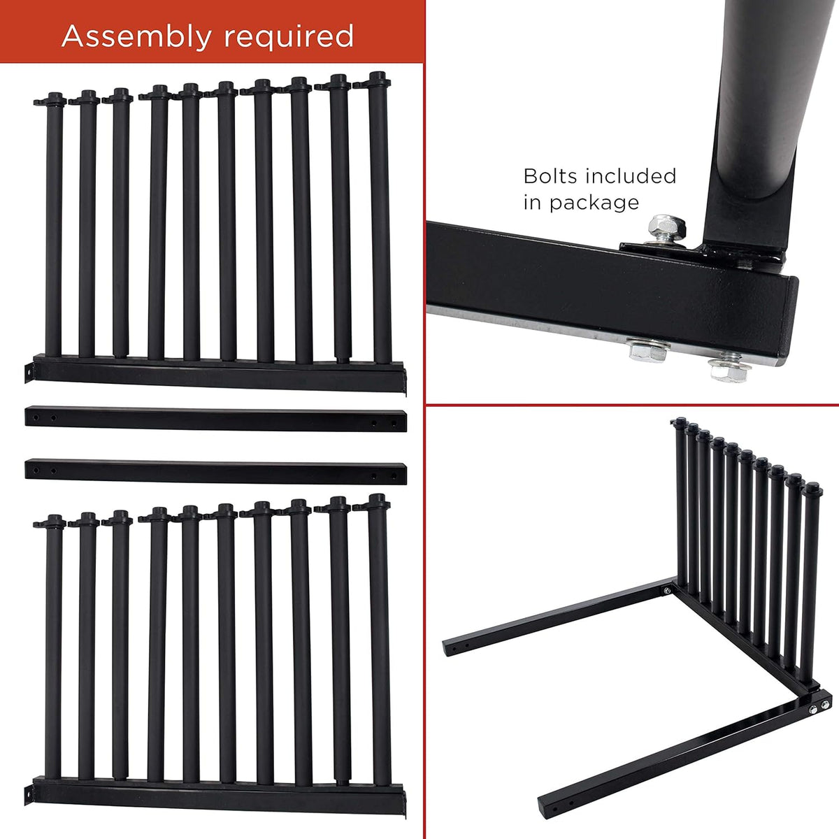 9 Slot Truck Bed Windshield Rack with Rubber Foam Pads E932084
