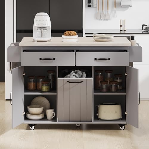 Black Farmhouse Kitchen Island with Power Outlet and Drop Leaf Q884226