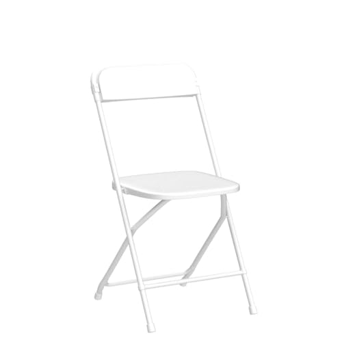 10 Pack White Plastic Folding Chair with Steel Frame X4560