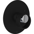 Matte Black and Polished Chrome Pressure Balance Trim with Circular Handle H442790