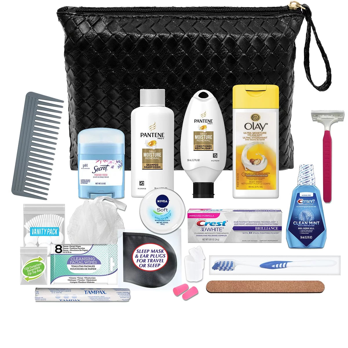 20-Piece Travel Size TSA Compliant Cosmetic Bag Kit C9691