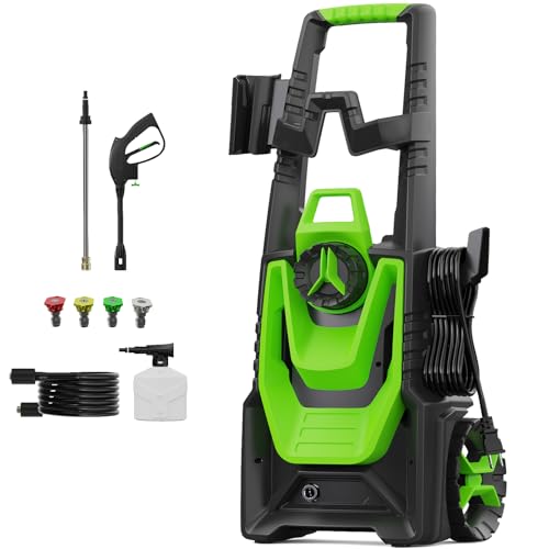 Pressure Washer with 20FT Hose, 35FT Power Cord, 500ML Foam Cannon M6978