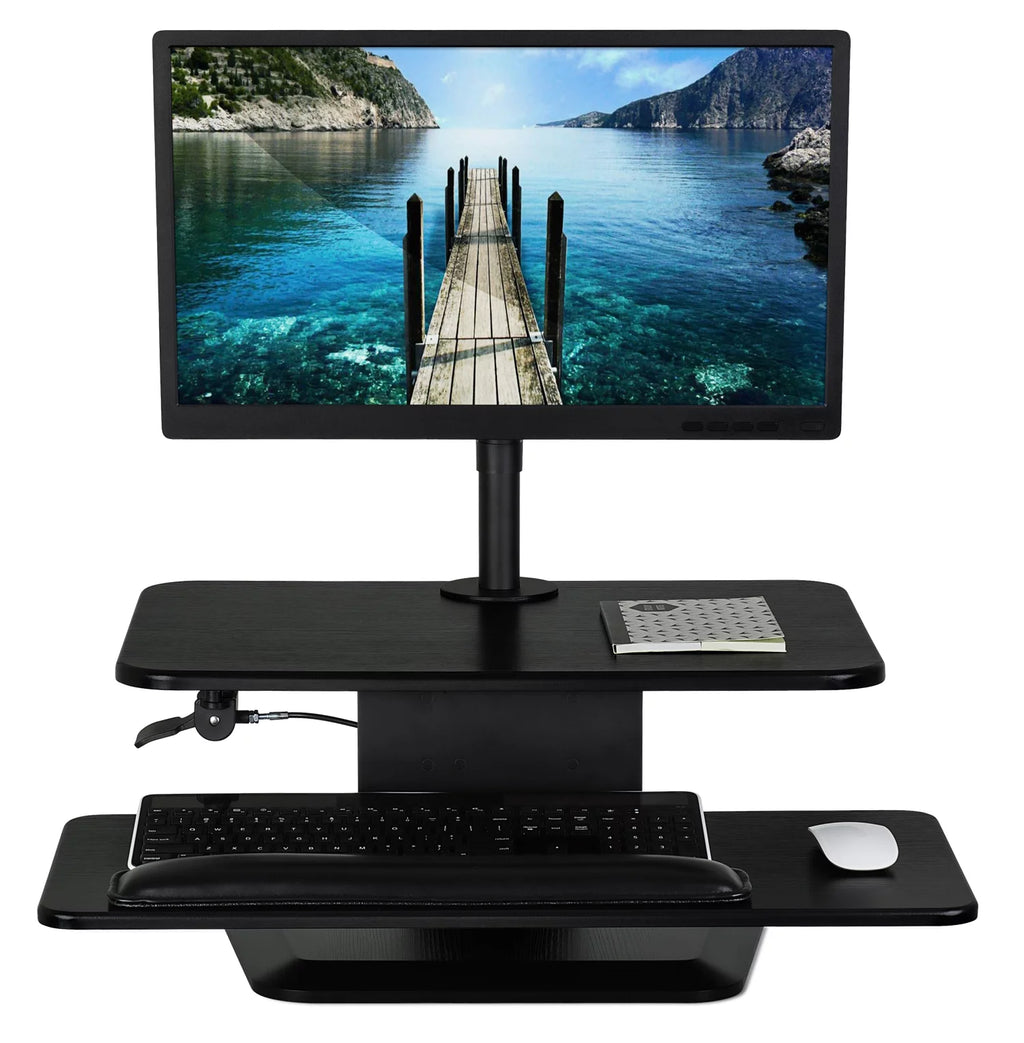 Height Adjustable Standing Desk Converter With Monitor Mount C26419