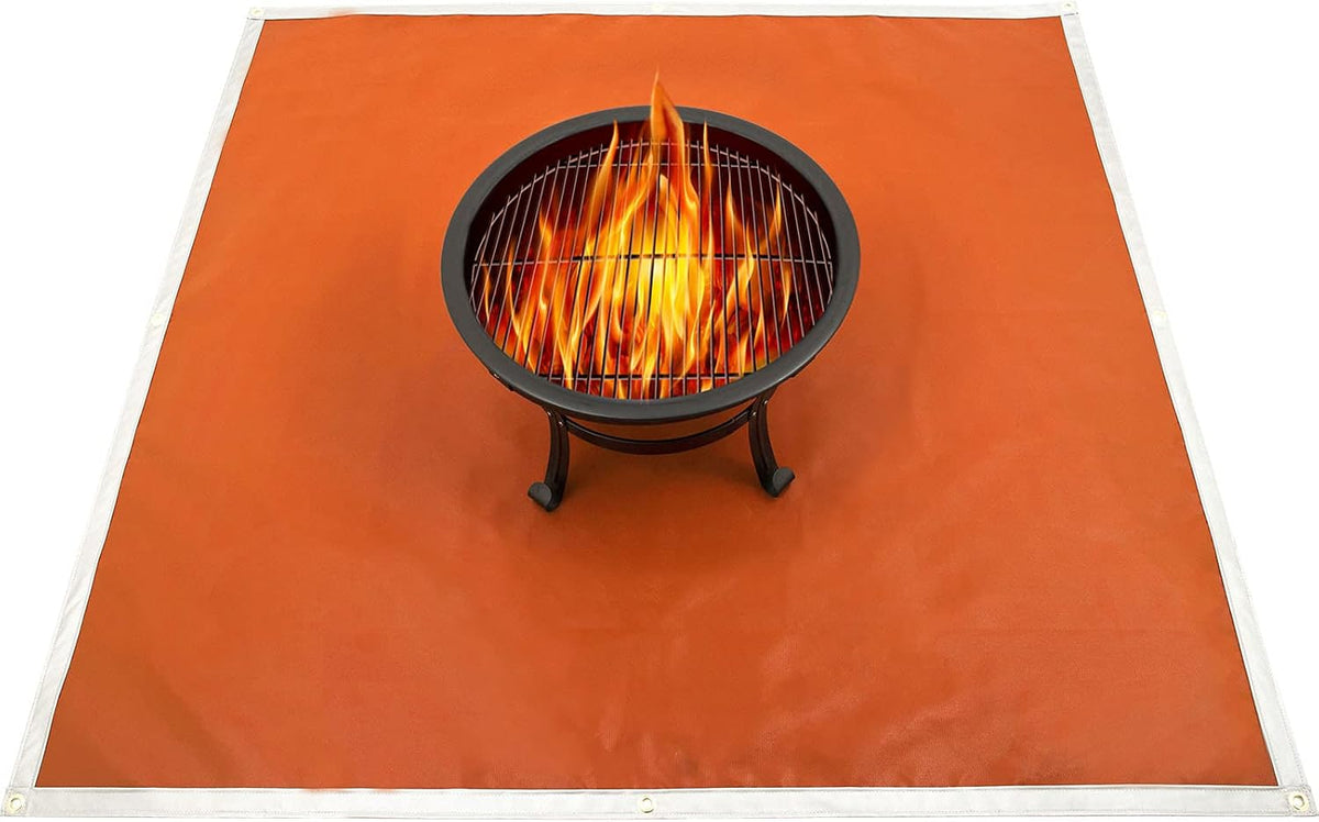 Fire Pit Mat Grill Mat Flame Retardant Felt Fabric Floor Mat O296268
