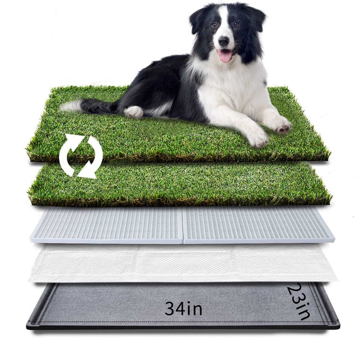 Dog Grass Pad with Tray Large Dog Litter Box Toilet 34”×23” P6479