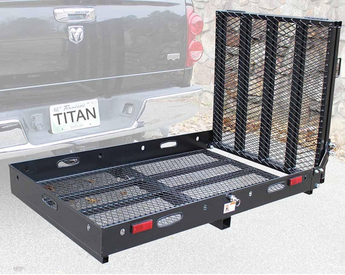 Hitch Mounted Aluminum Carrier with Ramp for Wheelchairs and Scooters W52274