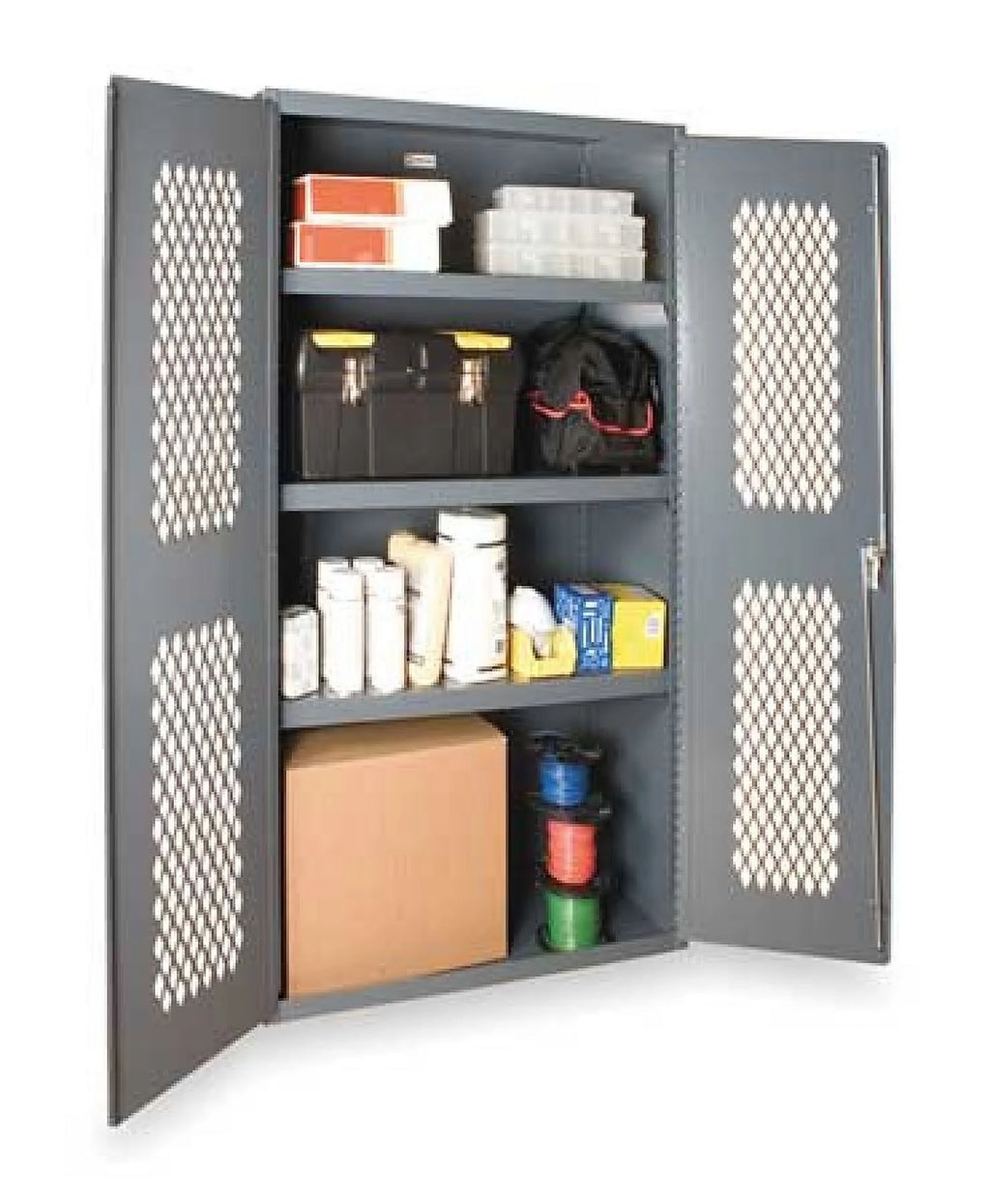 14 Gauge Lockable Cabinet with 3 Adjustable Shelves, Gray I169