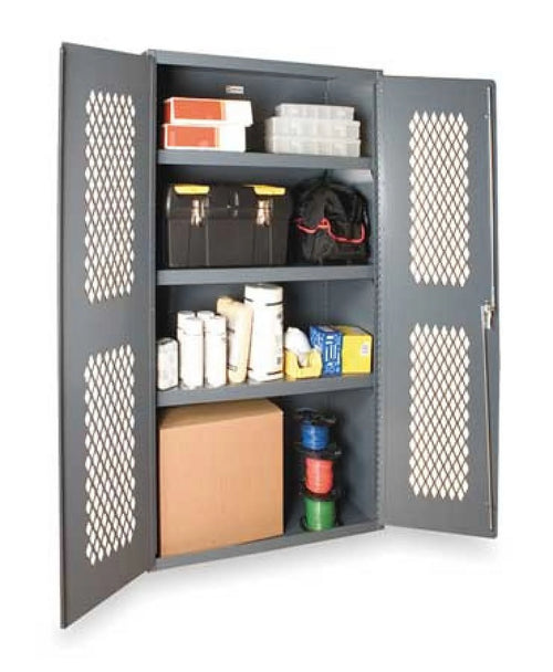 14 Gauge Lockable Cabinet with 3 Adjustable Shelves, Gray I169