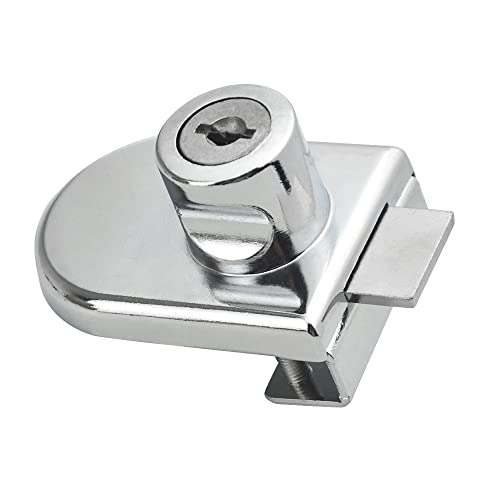 4Pack Zinc Alloy Double Glass Door Display Lock Cabinet Lock with 2 Alike Keys for 4.5-8mm Glass Door B828455