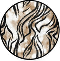 Hand Drawing Tiger Texture Round Area Rug 3Ft Washable Non-Slip T758453