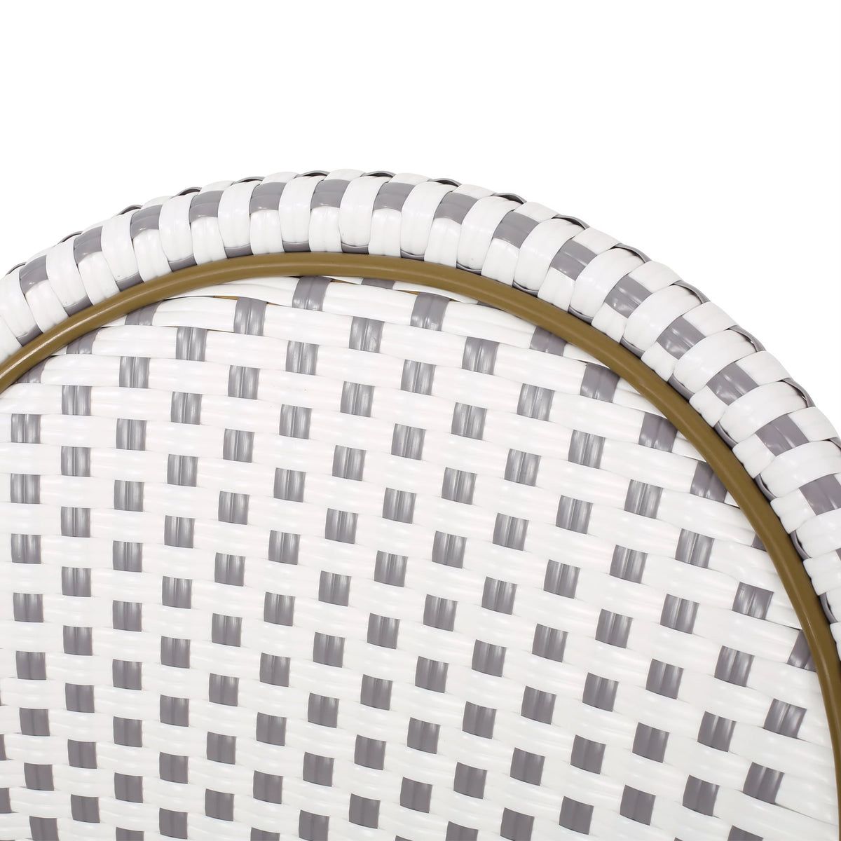 Outdoor Bistro Chair Set of 4 Gray White Bamboo Finish M5219