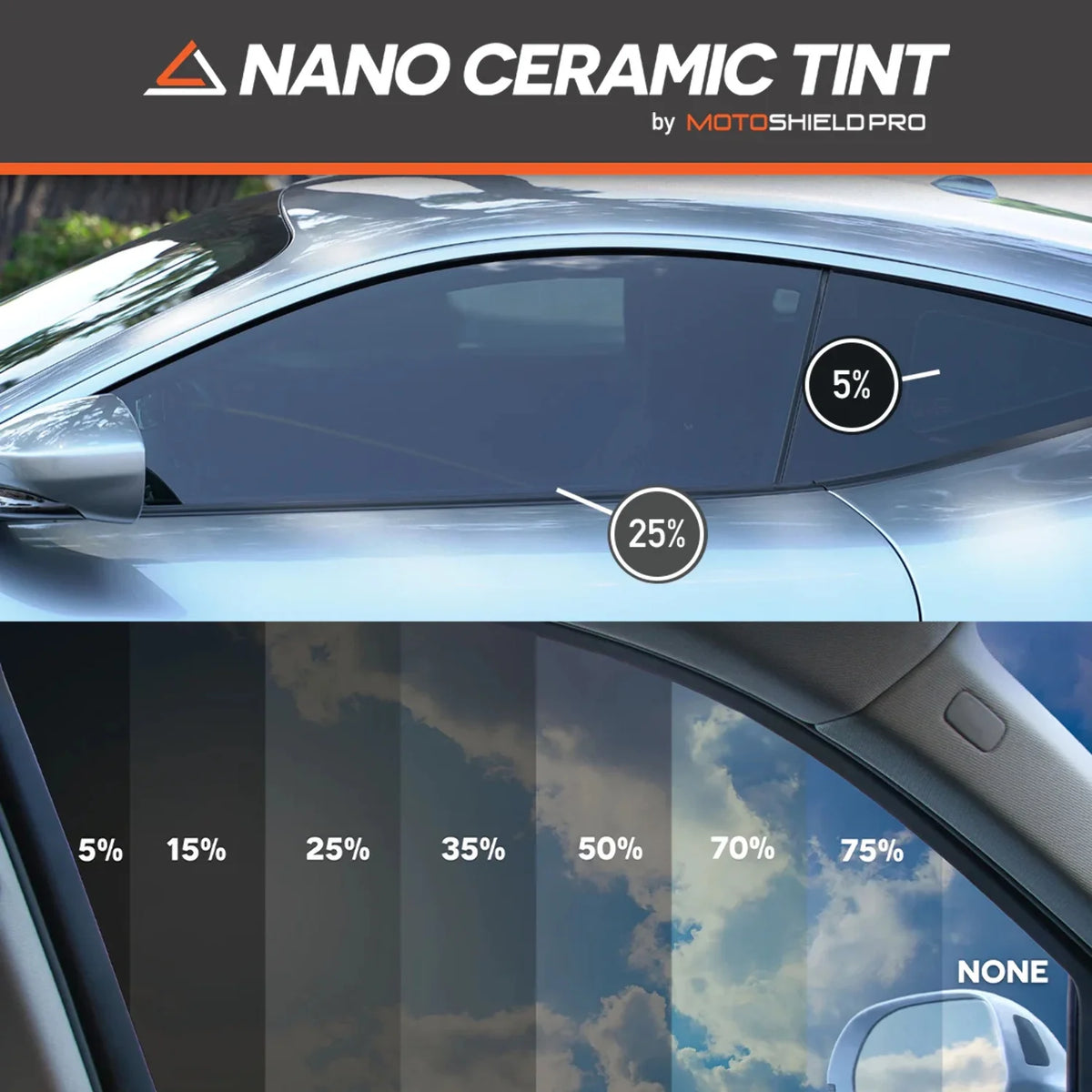 Precut Ceramic Window Tint Film for 2019-2021 Chevrolet Silverado 1500 Crew Cab Front Windshield 70% S8823