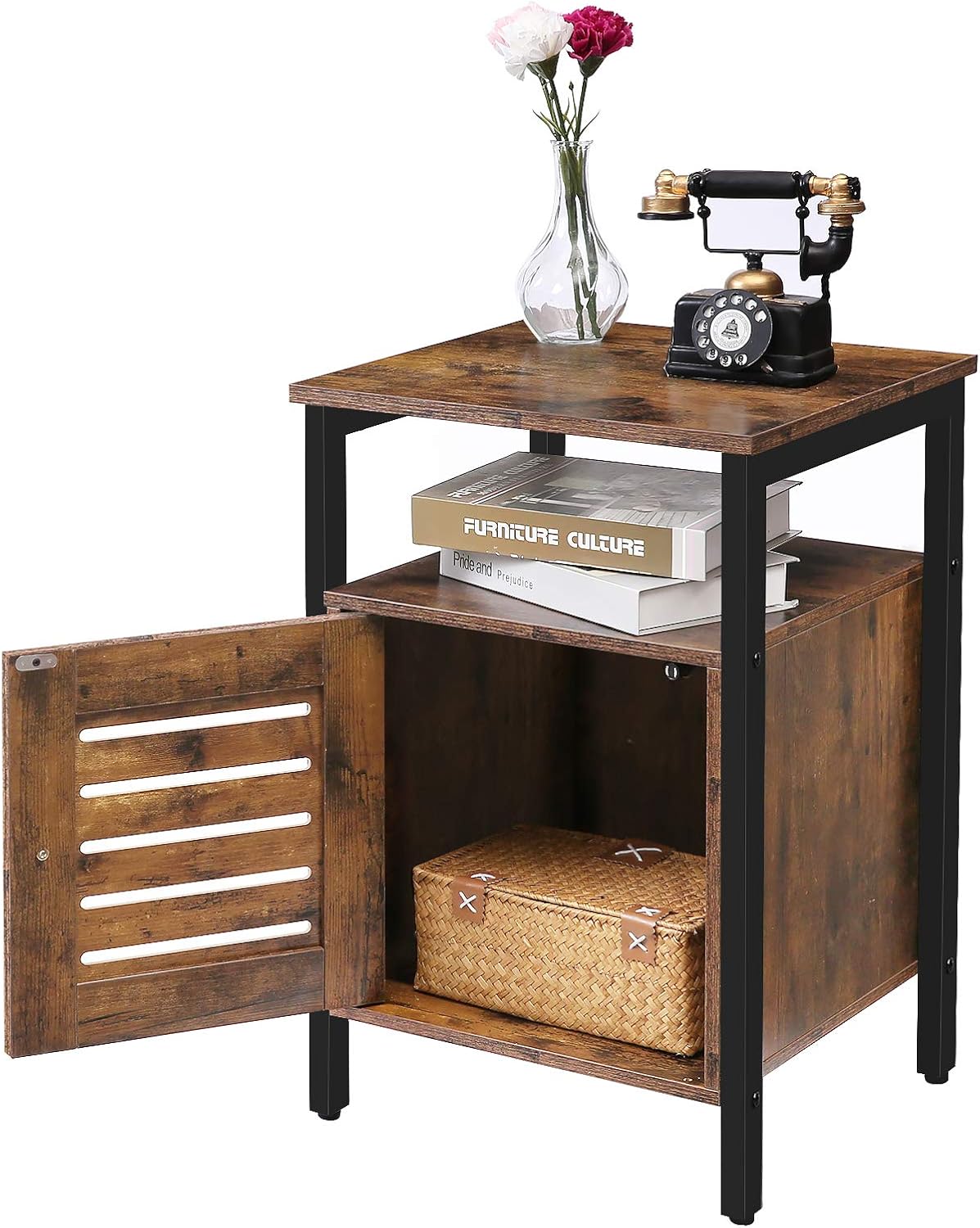Set of 2 Wood Nightstand with Storage L8540
