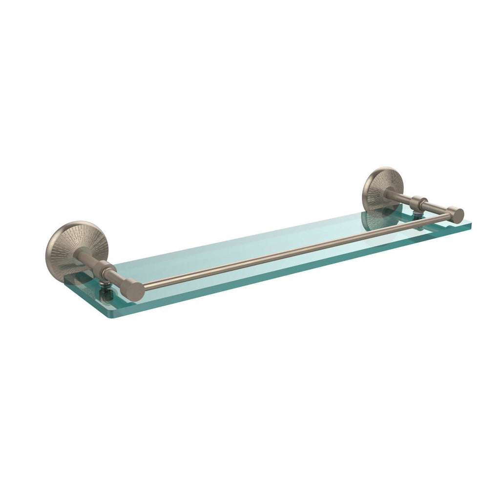 Matte Black 22 inch Tempered Glass Shelf with Gallery Rail J8846