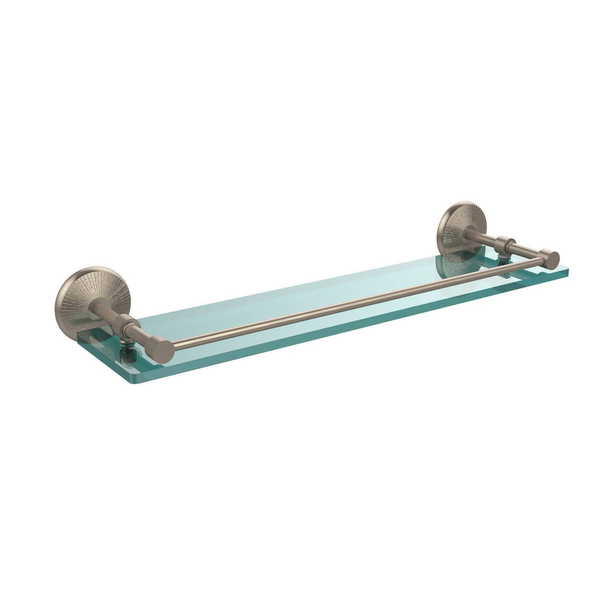Matte Black 22 inch Tempered Glass Shelf with Gallery Rail J8846