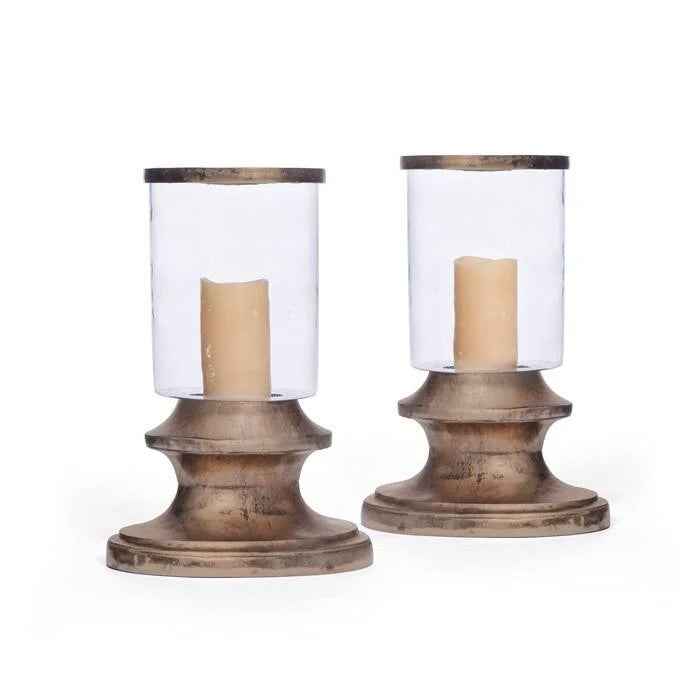 Pair of Brass Base Hurricanes Z540